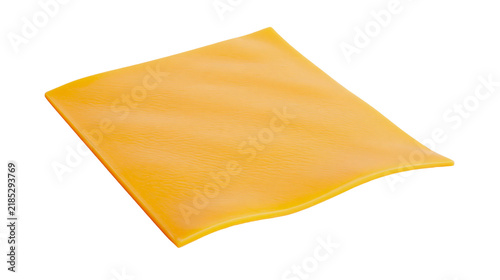 Foto Isolated single orange American cheese slice for delicious burgers and quick san
