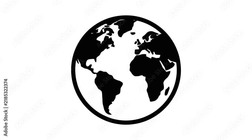 Fototapeta premium Vector illustration of world globe icon on a transparent background