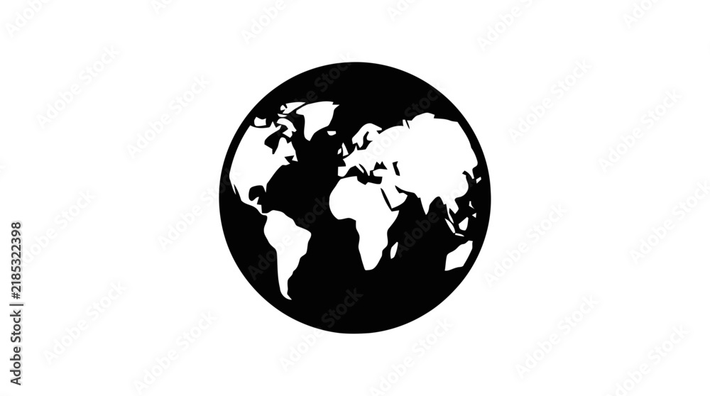 Fototapeta premium Vector illustration of world globe icon on a transparent background