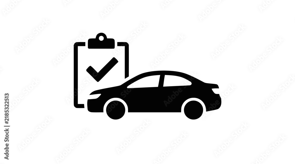 Naklejka premium Vector illustration of car inspection checklist icon on a transparent background