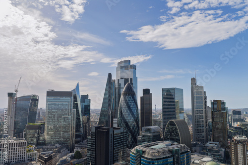 Photography London's Modern Skyscrapers in the Financial District on a Sunny Day