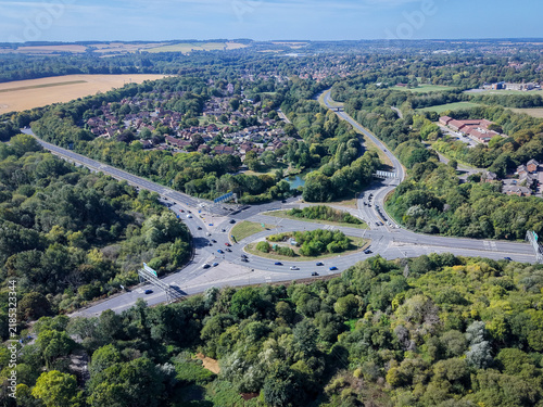 Foto Aerial View of Large Roundabout with Traffic in Basingstoke Hampshire UK Urban I