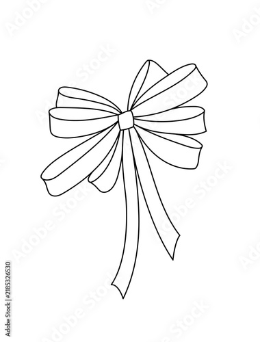 Cute coquette ribbon bow, minimalist aesthetic design element for feminine, romantic, and trendy fashion, hair or gift accessory for holiday events decor, birthday, anniversary, greeting cards