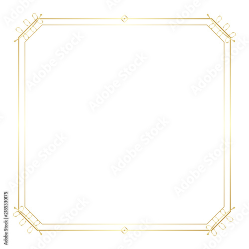 Elegant Wedding Botanical Laurel Leaf Frame with Diamond Monogram Corners Vector