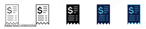 фотографія Shopping receipt invoice bill payment icon set, vector illustration
