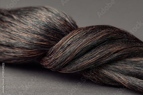 A hyper realistic photo of a single hair strand.
