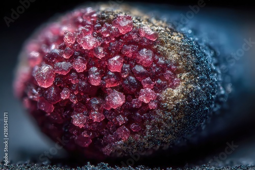 A macro shot of a match head showing its granular texture