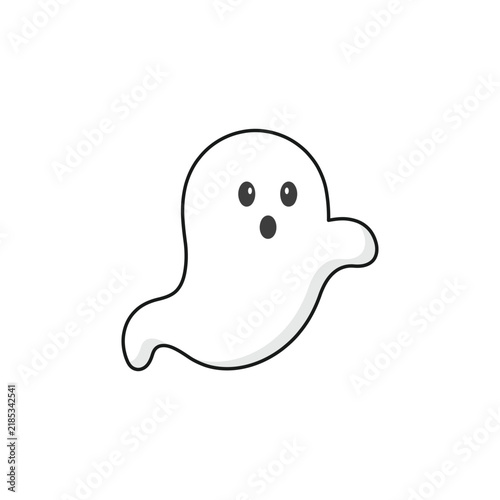 Cute surprised little ghost cartoon character