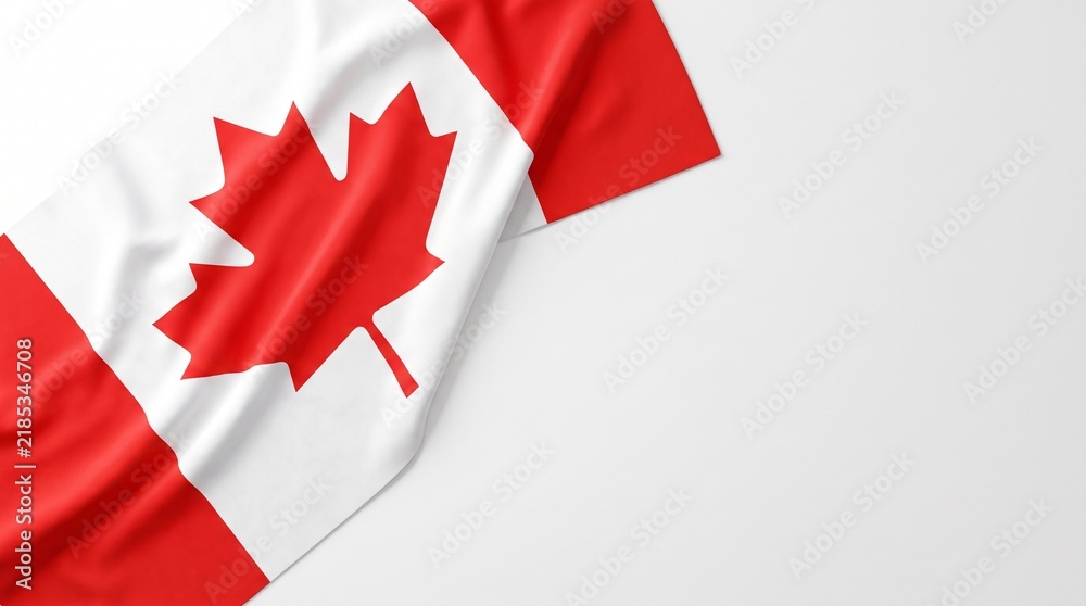 Fototapeta premium Canadian flag with maple leaf on white background