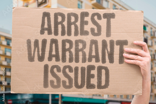 Canvastavla "Arrest warrant issued" Law enforcement initiates legal process to apprehend cryptocurrency suspect