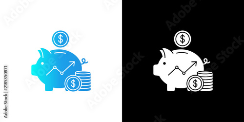 Piggy Bank Financial Growth Icon - Saving Money and Investment Success