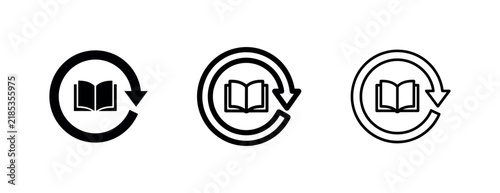 Foto Digital book update and education cycle icon