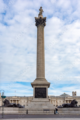 Nelson column on Trafalgar square in London, UK