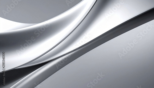 Abstract elegant metallic silver wave background with smooth satin curves