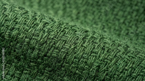 Green Coarse Woven Fabric Texture Background