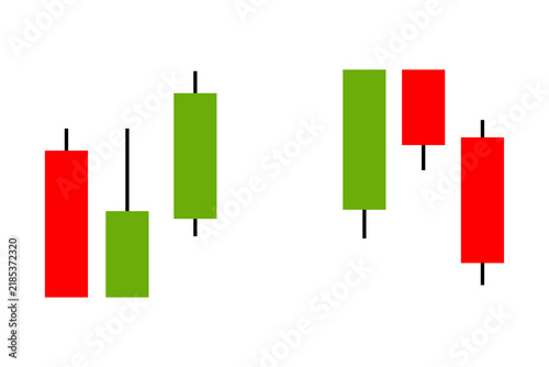 Bullish and bearish engulfing candlestick pattern icon. Technical analysis trading signal, OHLC price action, reversal pattern, and stock market chart vector illustration on transparent background PNG