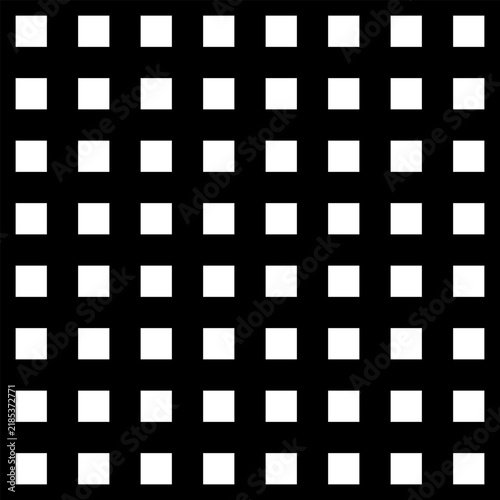 Seamless White Square Geometric Pattern on Black Background
