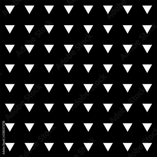 Seamless White  Triangle  Geometric Pattern on Black Background