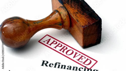 Close up of refinancing form approved