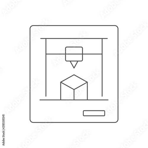 Tapety artystyczne Three dimensional printer outline icon