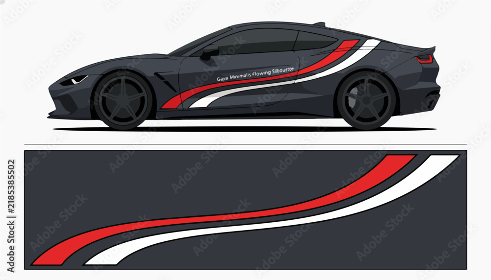 Naklejka premium Minimalist Racing Car Side View