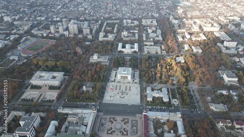 Bishkek city from a bird's eye view. High-quality 4k drone footage