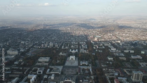 Bishkek city from a bird's eye view. High-quality 4k drone footage
