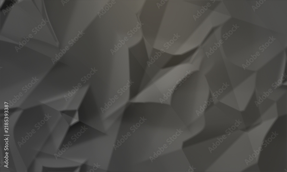 Fototapeta premium A seamless pattern abstract geometric background with dark grey crumpled paper texture