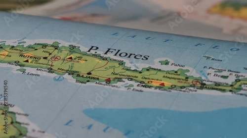 Map of Flores Island, Indonesia
