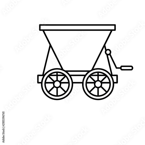 Line art of a wheeled spreader