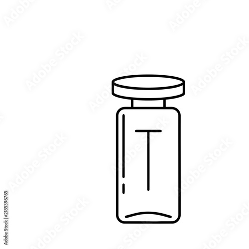 Line art of a vial with a cap