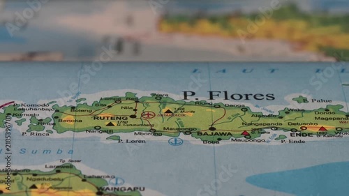 Map of Flores Island, Indonesia