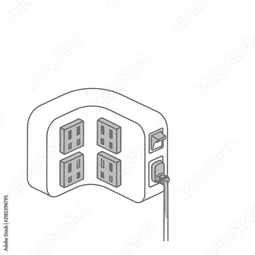 Power strip with multiple outlets and a plug