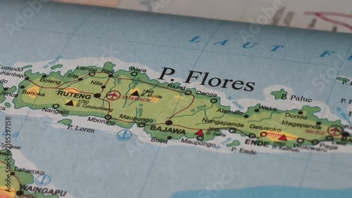 Map of Flores Island, Indonesia