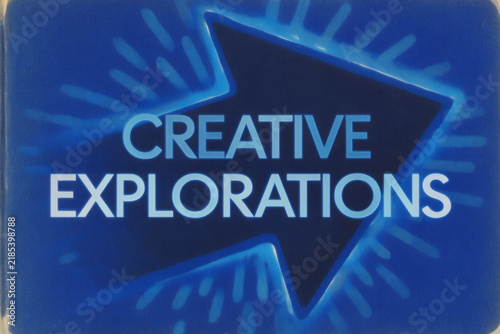 Creative Exploration Neon Arrow Graphic