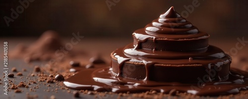 Rich dark chocolate cascading down tiers, ready for dipping , event, fondue, dipping