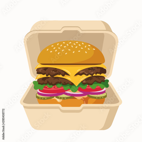 Classic Cheeseburger Fast Food Vector
