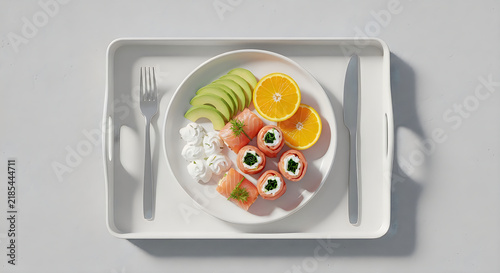 Elegant sushi platter a culinary presentation of japanese cuisine