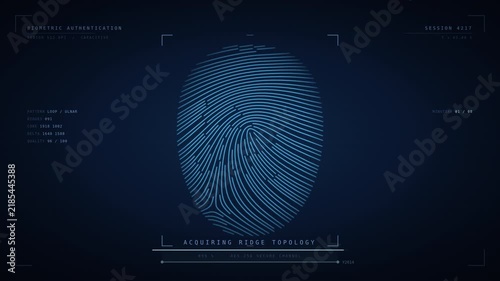 Biometric fingerprint in dark blue navy 