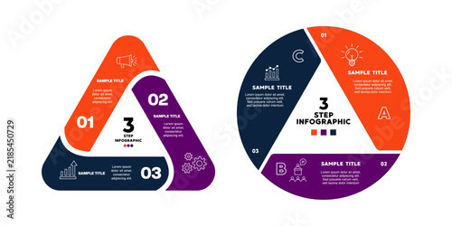 Venn diagram circle infographic set 3 option or step, for template infographic business report presentation. Vector editable.