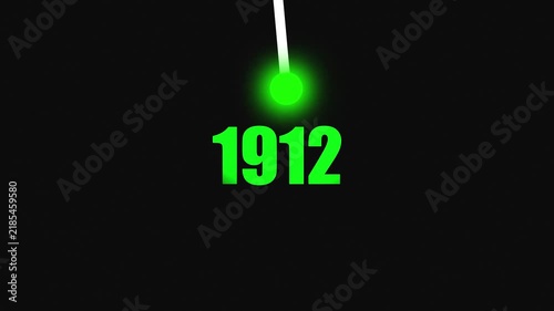 Bright Idea Lighting Up 1912 – Futuristic New Year Concept Symbolizing Innovation, Hope, Strategy and Forward Thinking Success.4k video black background