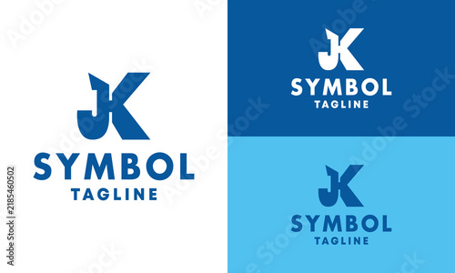 A modern, geometric, and stylish J K letter logo template suitable for corporate businesses in the finance, technology, or media sectors.