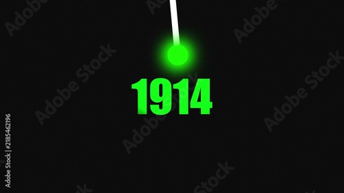 Bright Idea Lighting Up 1914 – Futuristic New Year Concept Symbolizing Innovation, Hope, Strategy and Forward Thinking Success.4k video black background