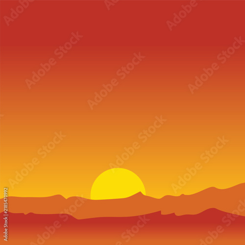 sunset view background vector design