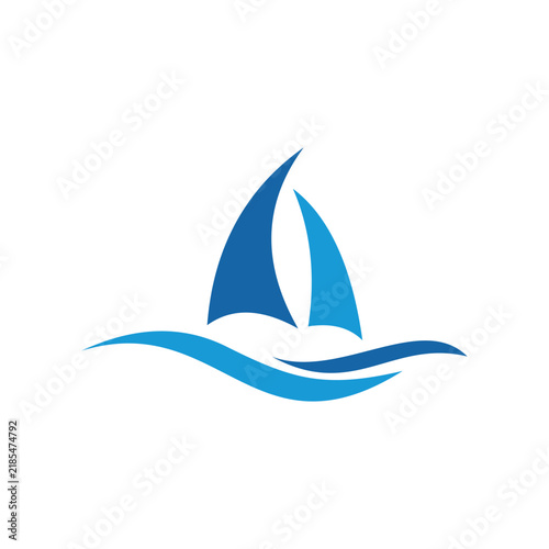 Sailing Ship logo design template illustration vector