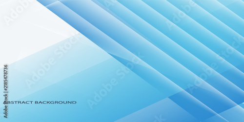White modern abstract wide banner with blue line and geometric shapes. White and blue abstract background. Vector illustration