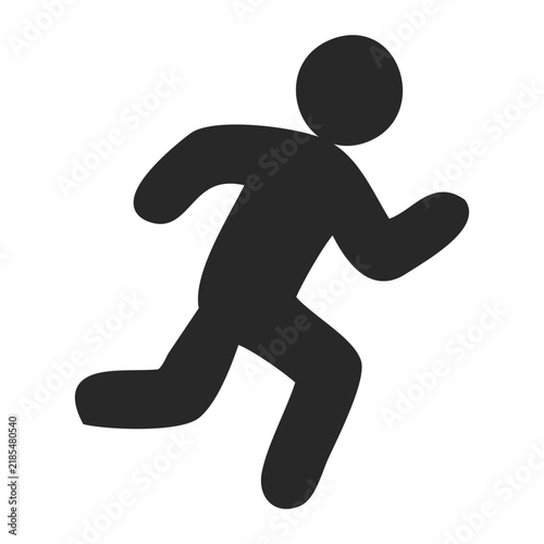 Black silhouette of a person running for fitness and sport Vector