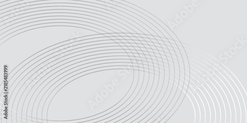 Abstract white glowing geometric lines on gray background. Modern shiny blue circle lines pattern. Futuristic technology concept. Suit for cover, poster,