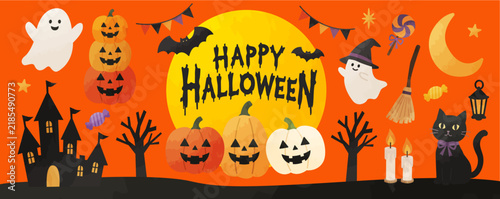 Obraz w ramie かわいいハロウィンモチーフ素材セット