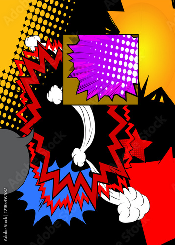 Cartoon background, awesome comic book backdrop. Cool retro vector comics pop art design.